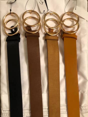 the belt in four different colors of brown