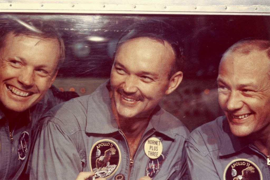 closeup of the three astronauts