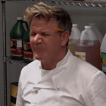 a chef yelling