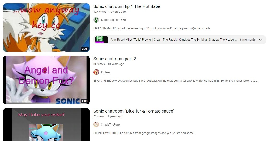 Three thumbnails for &quot;chatroom&quot; style videos.