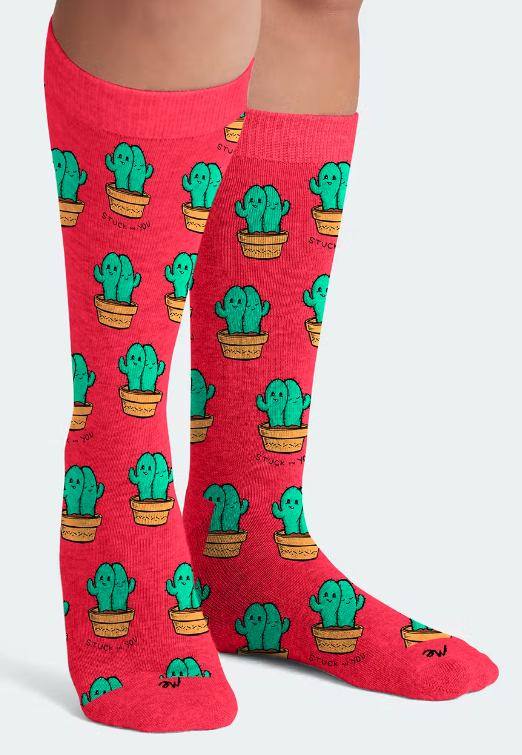 the red cacti &quot;stuck on you&quot; socks