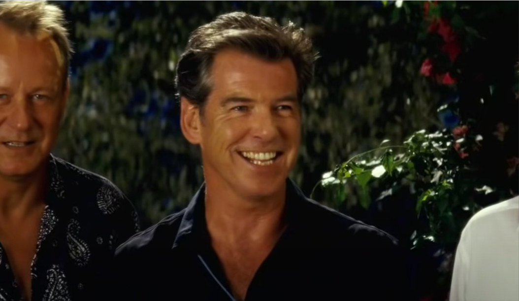 Pierce Brosnan smiling in Mamma Mia