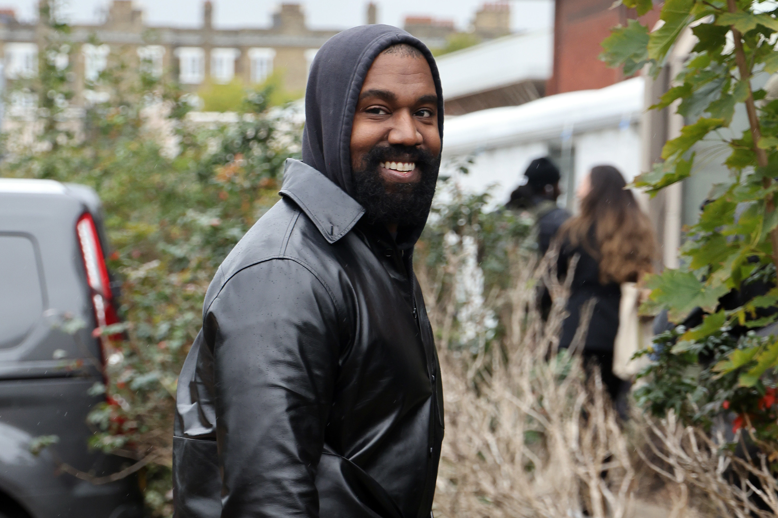 Closeup of Kanye West smiling