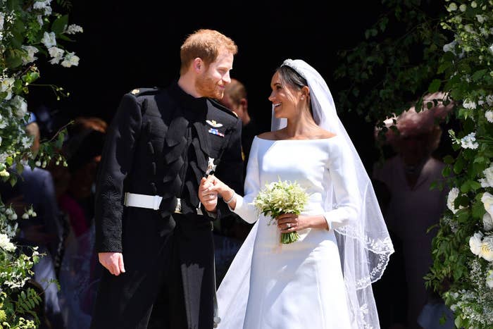 Meghan and Harry on their wedding day