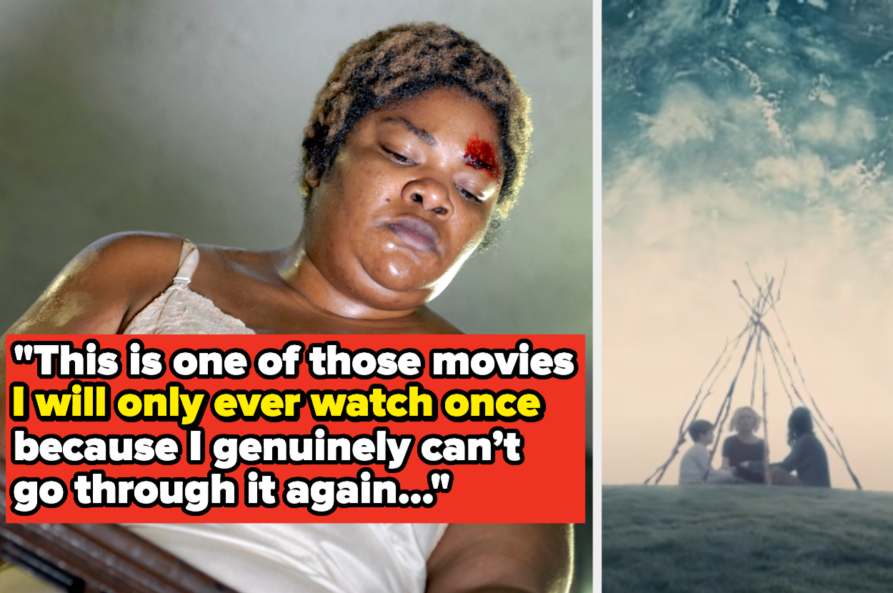 Precious side by side with Melancholia with text reading ""Great acting. Compelling story. This is one of those movies I will only ever watch once because I can’t go through that movie again."