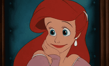 a gif of ariel from the little mermaid nodding yes