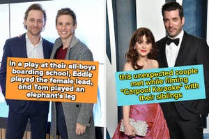 汤姆·希德勒斯顿（Tom Hiddleston）和埃迪·雷德梅恩（Eddie Redmayne）一起在寄宿学校里一起参加比赛，意想不到的夫妇Zooey Deschanel和Jonathan Scott Met拍摄了拍摄Carpool Karaoke