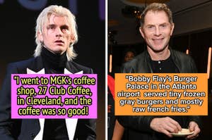 MGK's coffee shop is reportedly good, but Bobby Flay's burger place is allegedly gross