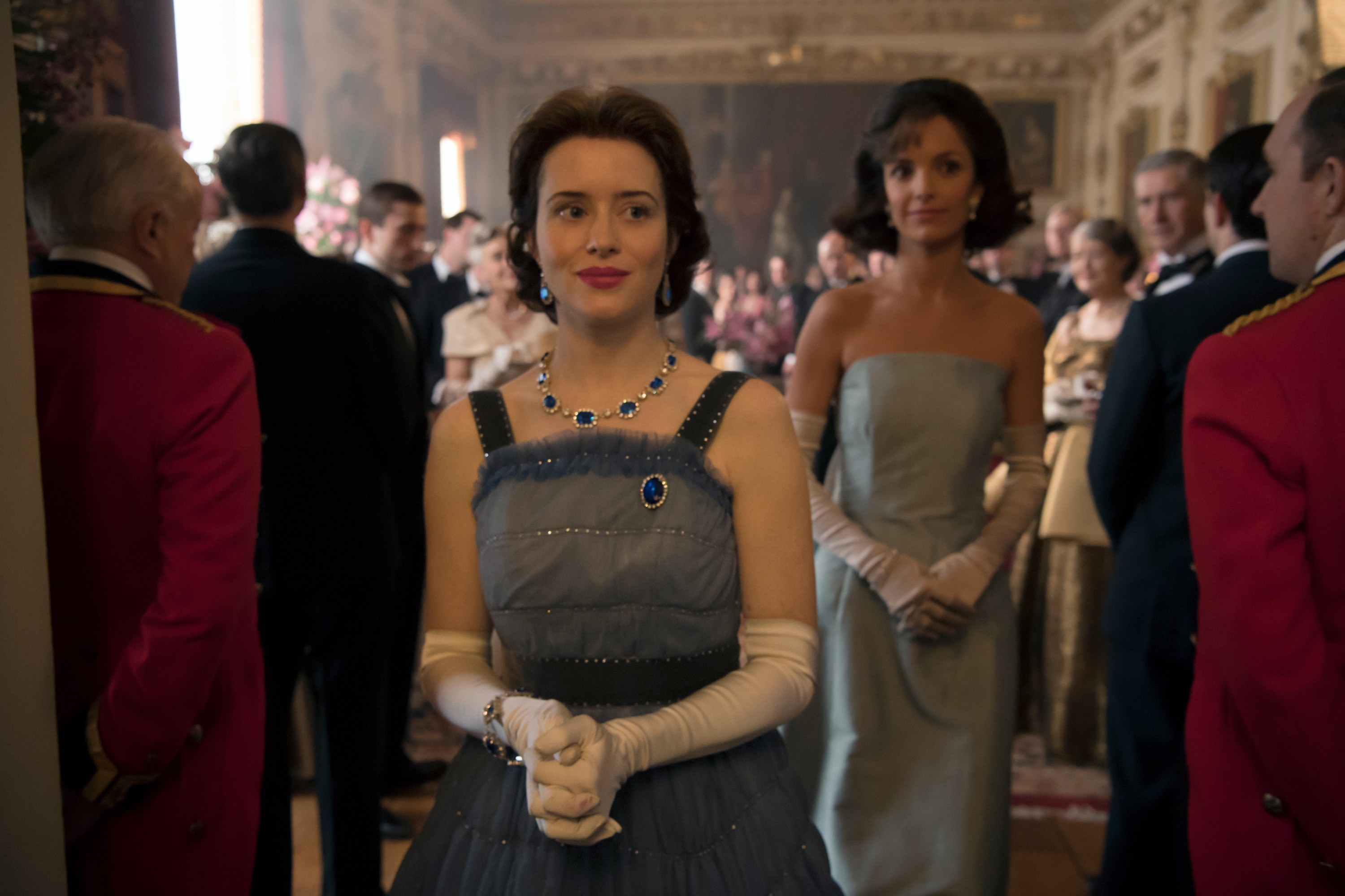 The Queen and Jackie Kennedy at the palace in Season 2