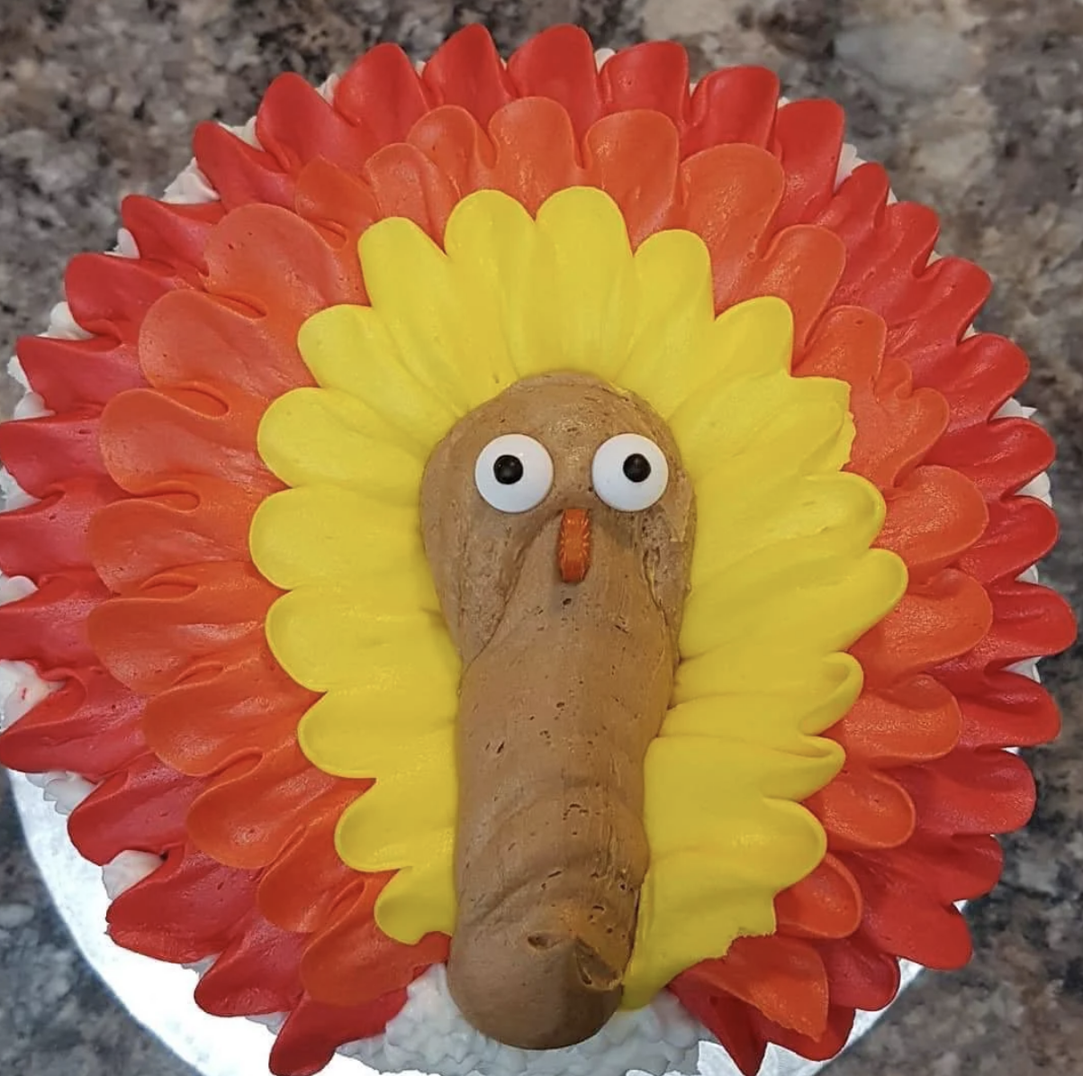 turkey made of icing that can either look like poop or a penis