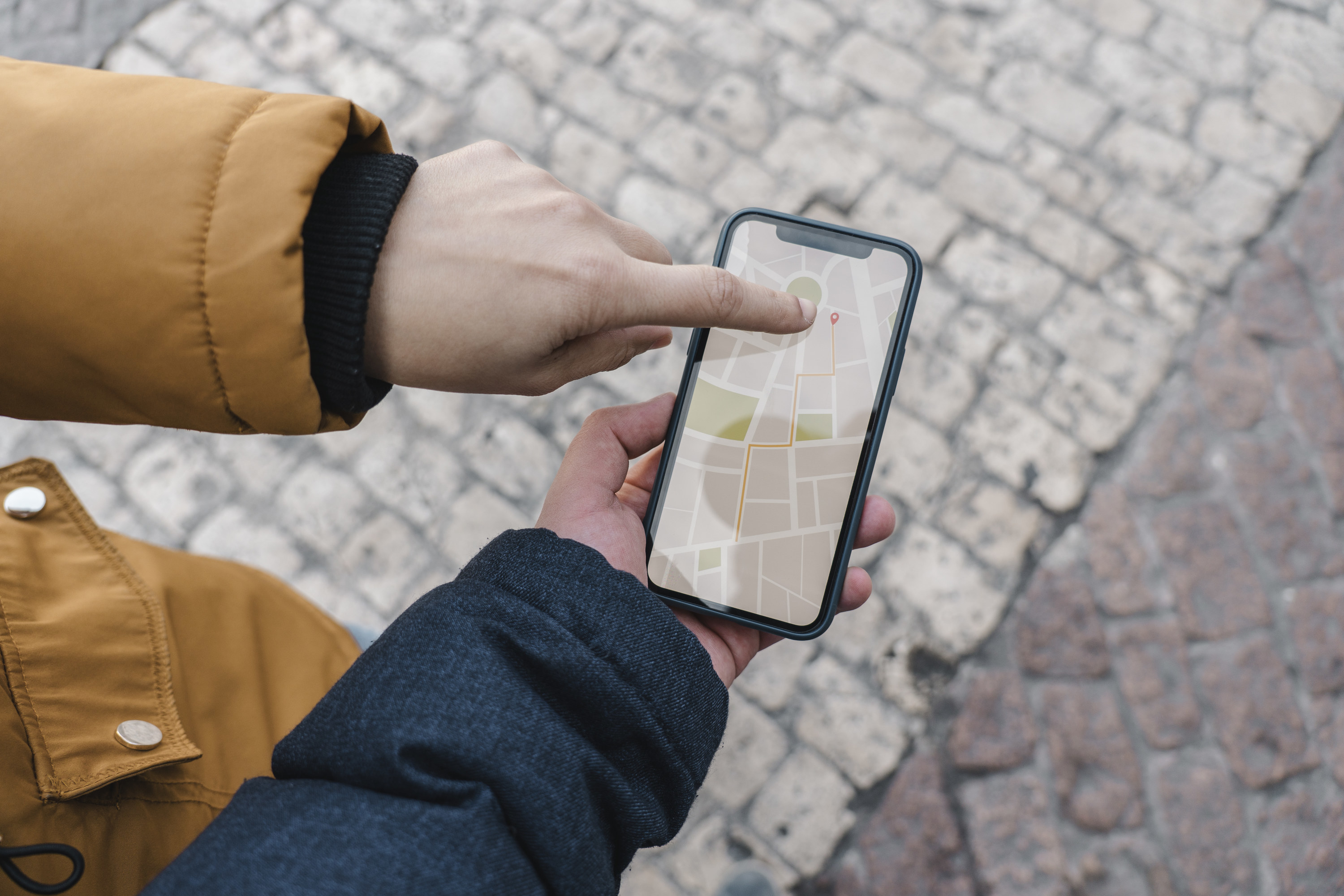 a person looking at a map