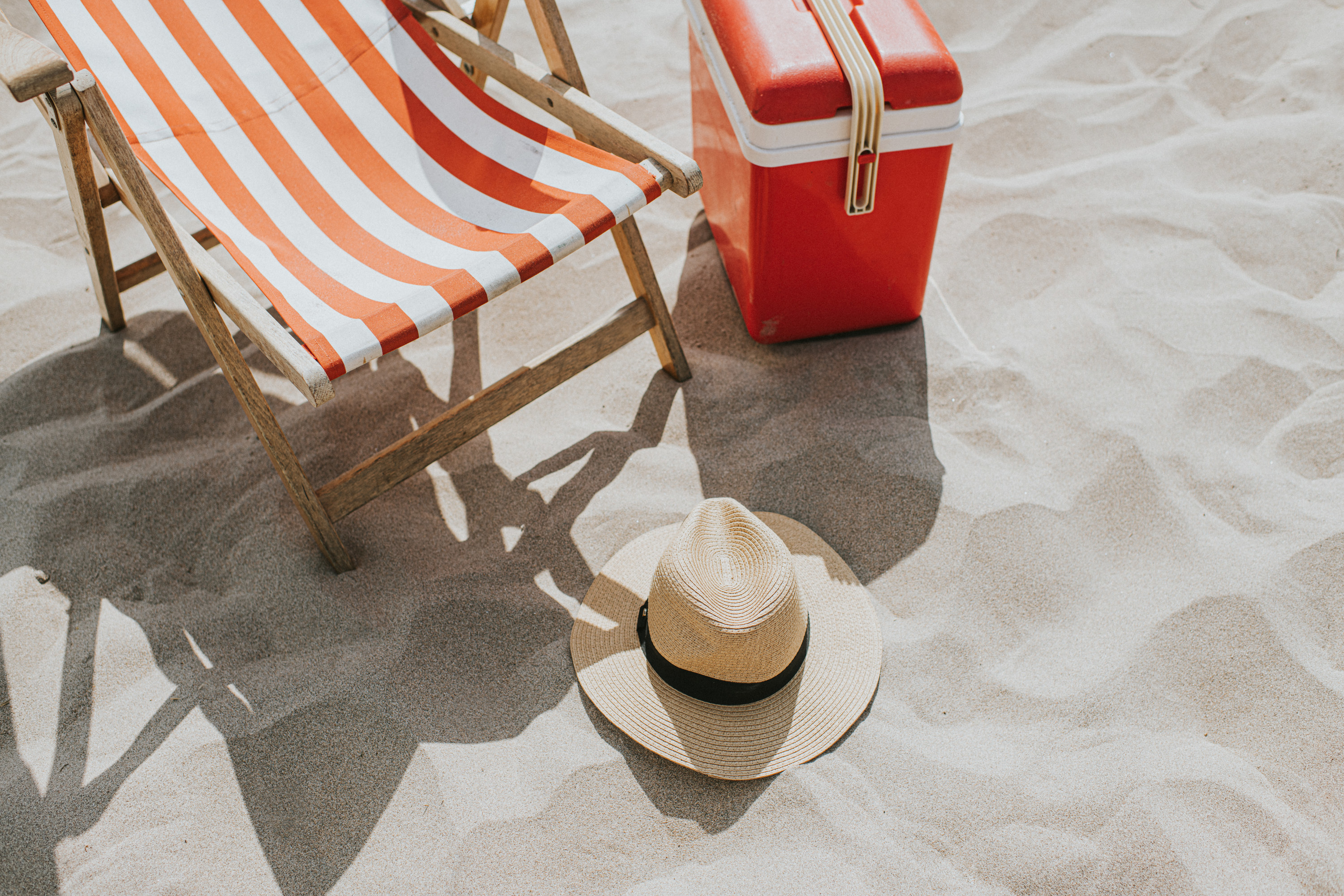 a lounge chair on the beach