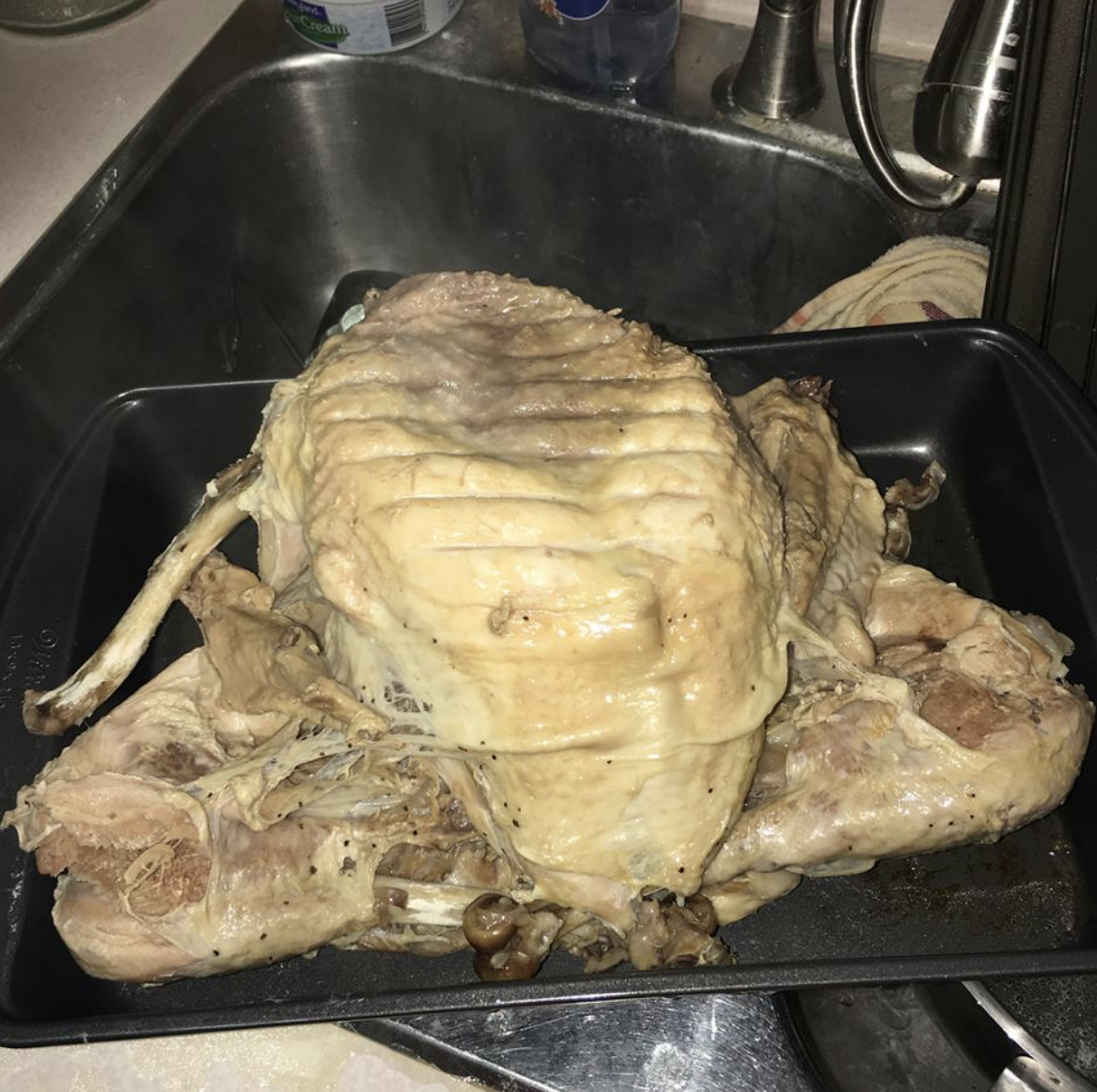 unappetizing turkey that looks old
