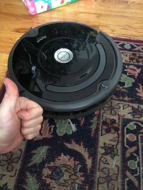 A reviewer's Roomba robotic vacuum