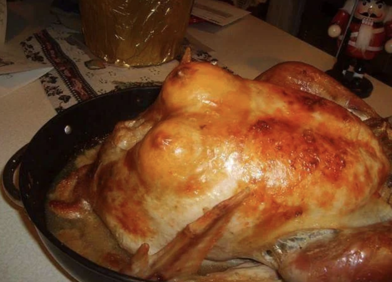 turkey that looks like it has human breasts