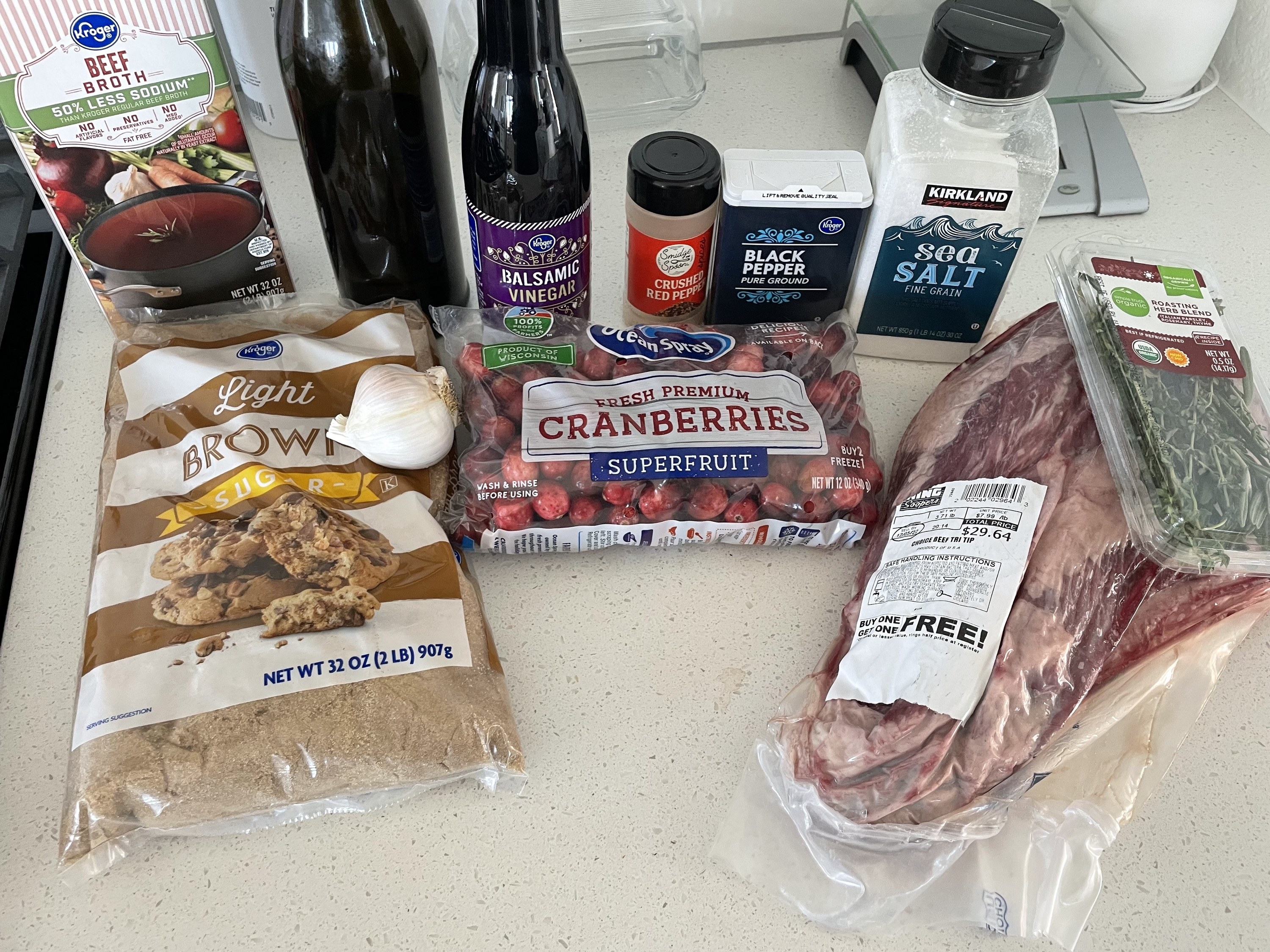 ingredients for cranberry beef recipe