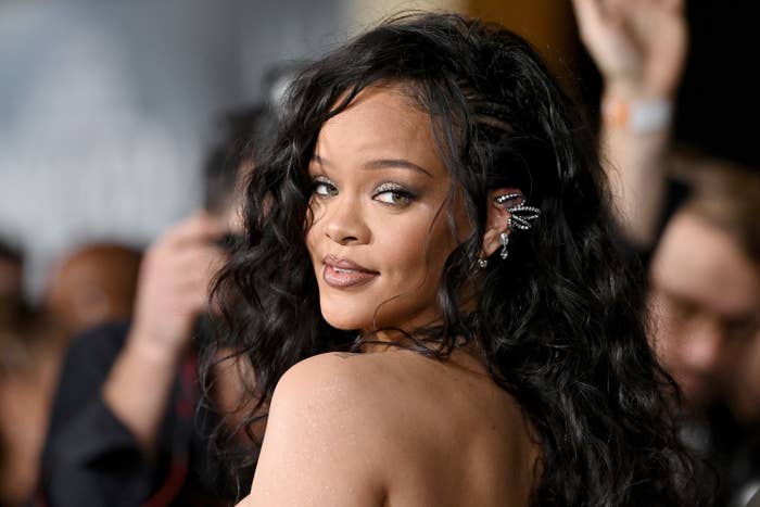 A closeup of Rihanna