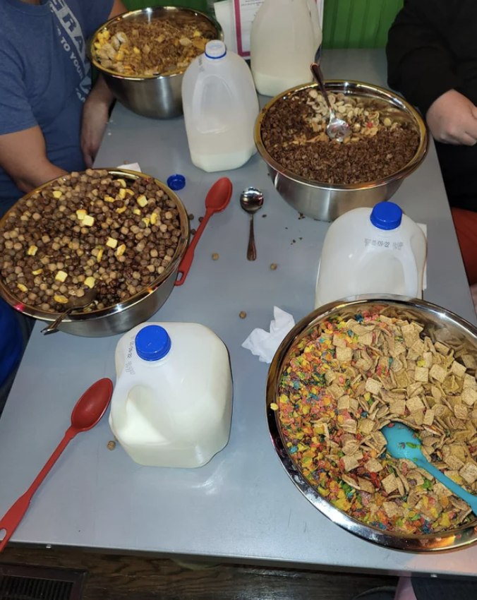 Giant bowls of cereal