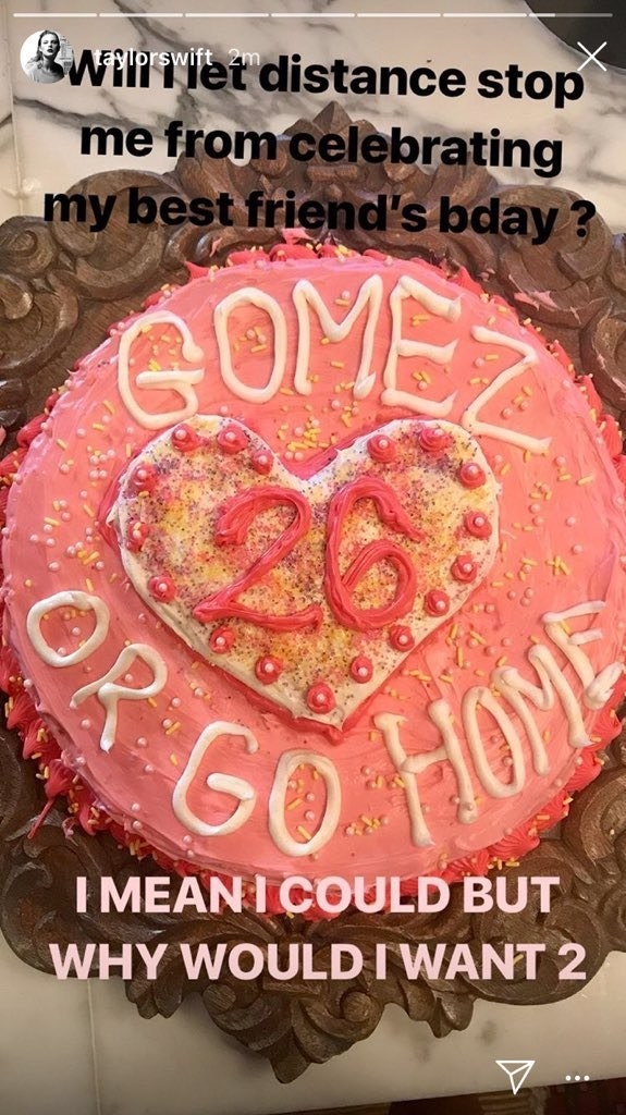 birthday with &quot;Gomez or go home&quot; written in frosting around the number 26