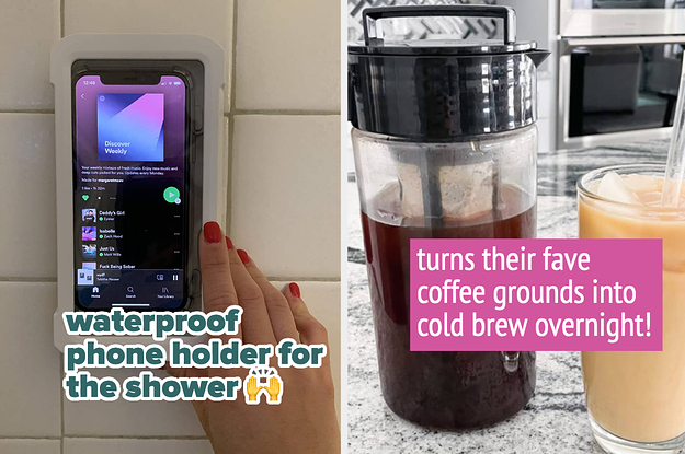 shower phone holder and cold brew pitcher