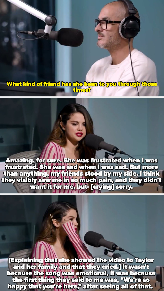 selena crying during the interview