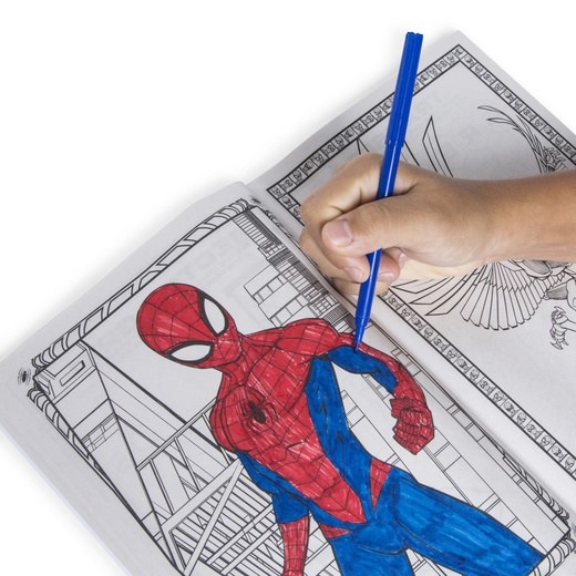 Inside of coloring book being colored