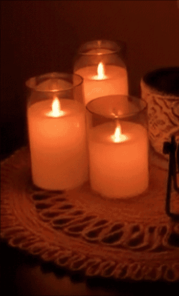 A short. video of the candles plays