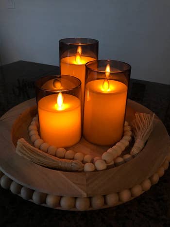 Reviewer's flameless candles are shown