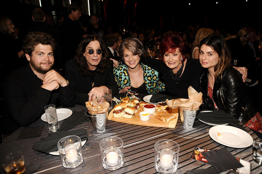 the osbourne family at a dinner table