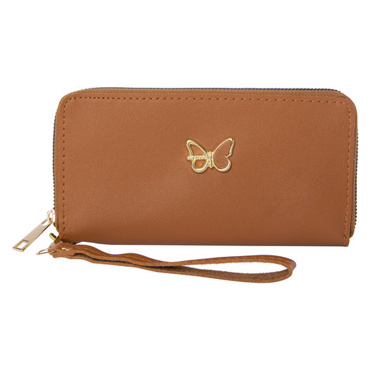 the wallet in tan