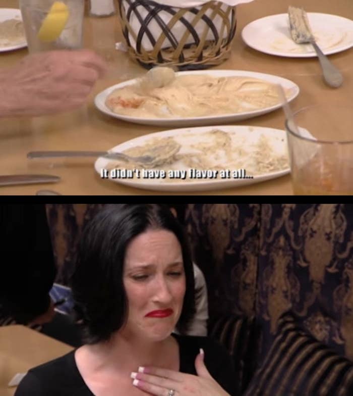 customers has trouble swallowing some really bad hummus in "kitchen nightmares"