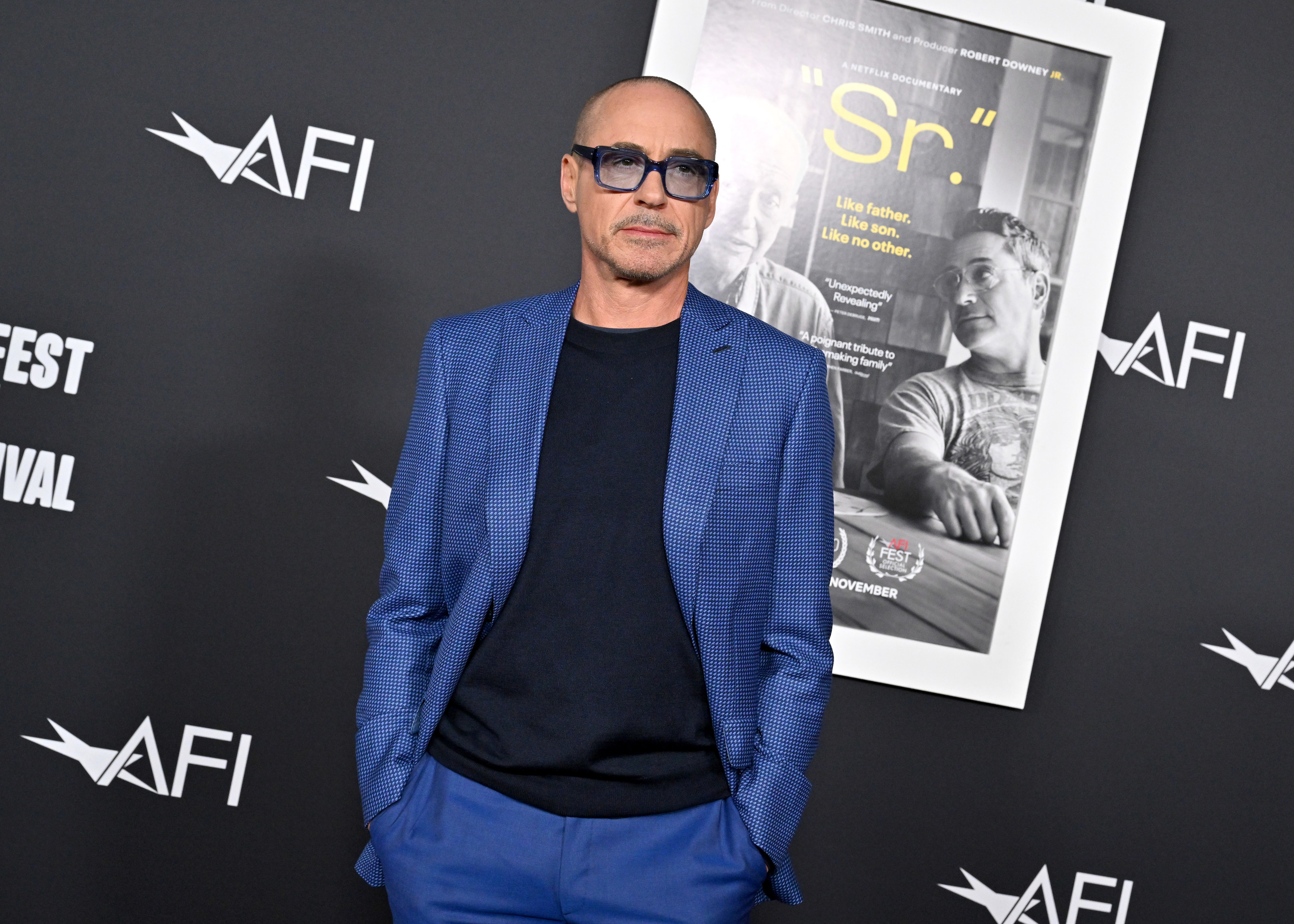 Robert Downey Jr  Debuts His Shaved Head  - 91