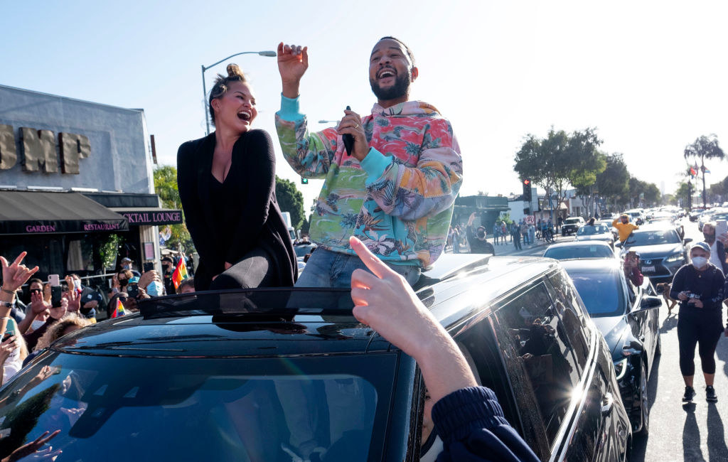 John Legend and Chrissy Teigen celebrate