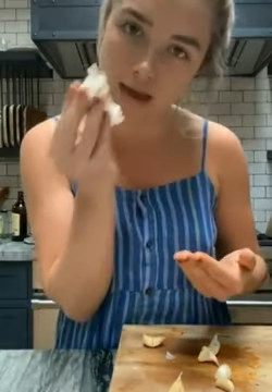 florence pugh with garlic