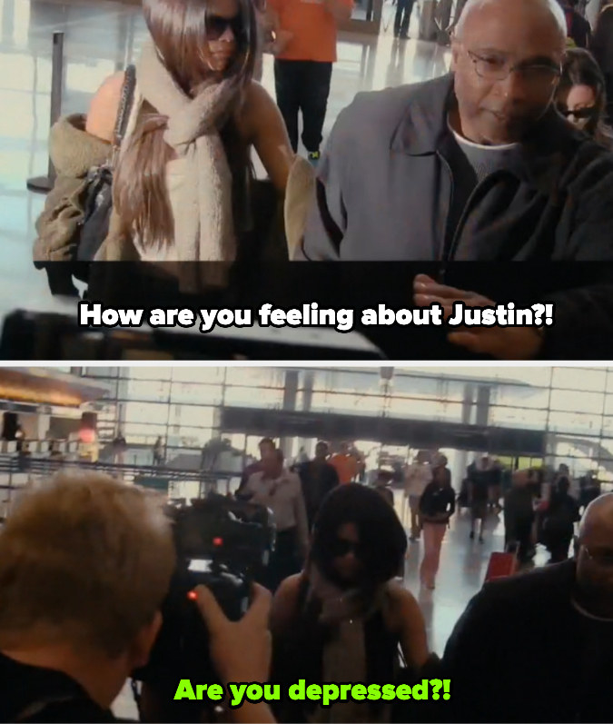 paparrazi asking about justin and asking if she&#x27;s depressed