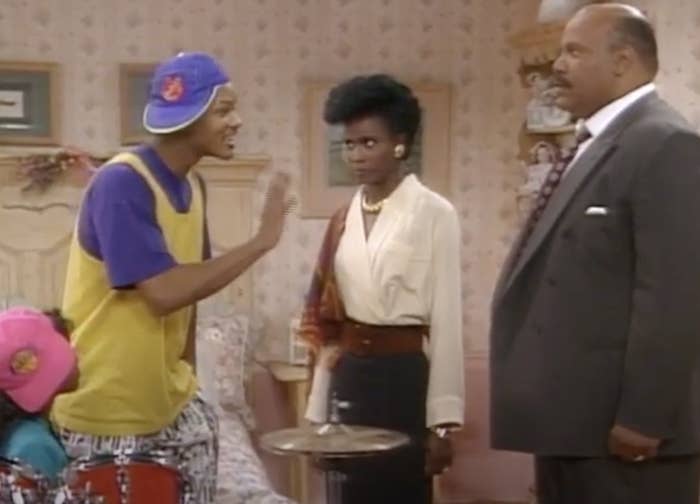 Will Smith, Janet Hubert, and James Avery in &quot;The Fresh Prince of Bel-Air&quot;