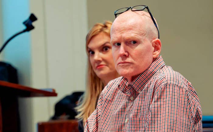Alex Murdaugh sitting in court with attorney Margaret Fox during a judicial hearing in the Colleton County Courthouse on Monday, Aug. 29, 2022.