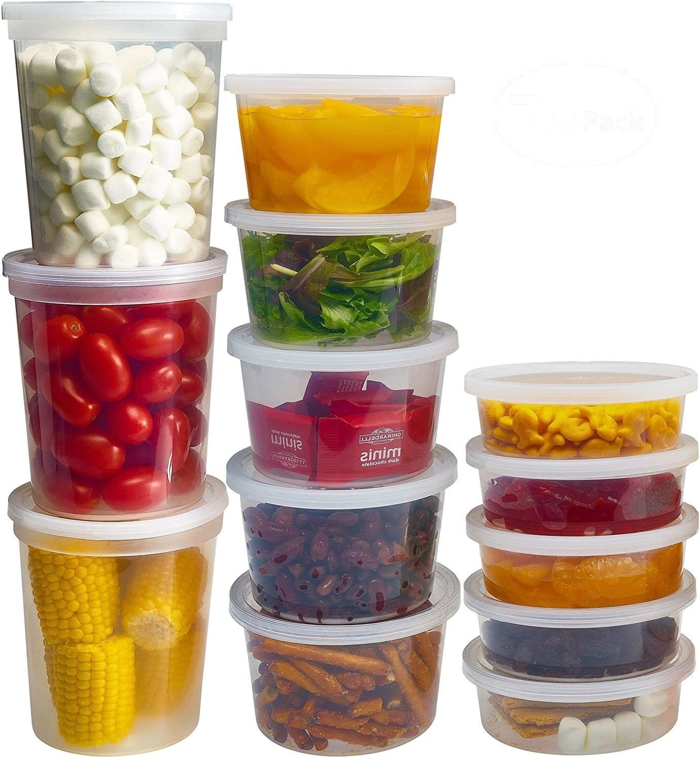 Clear cylindrical containers