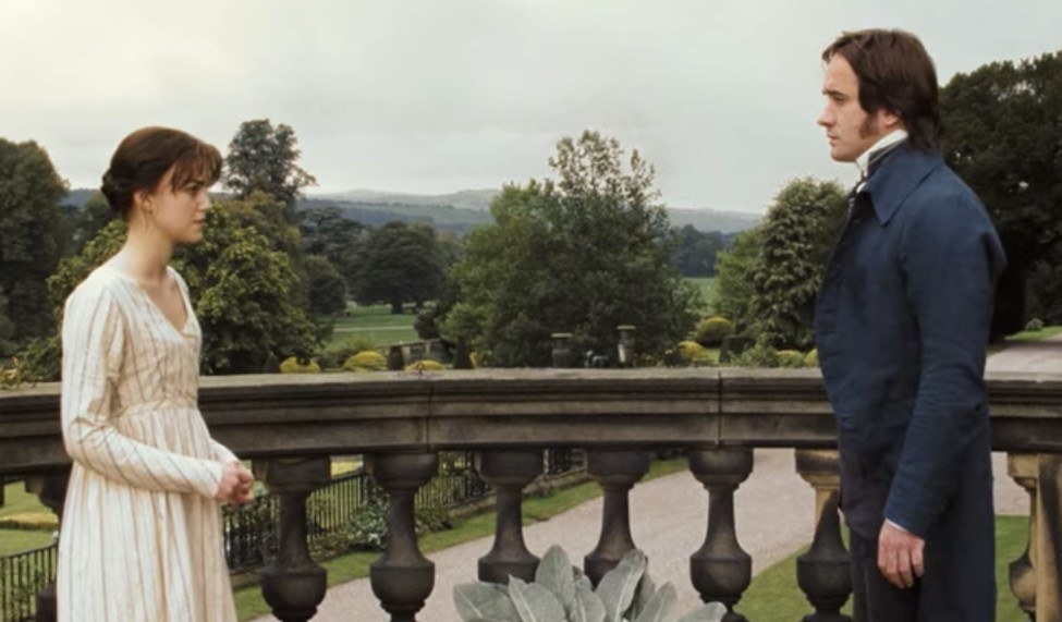 Escena donde Darcy y Elizabeth se encuentran en Pemberley