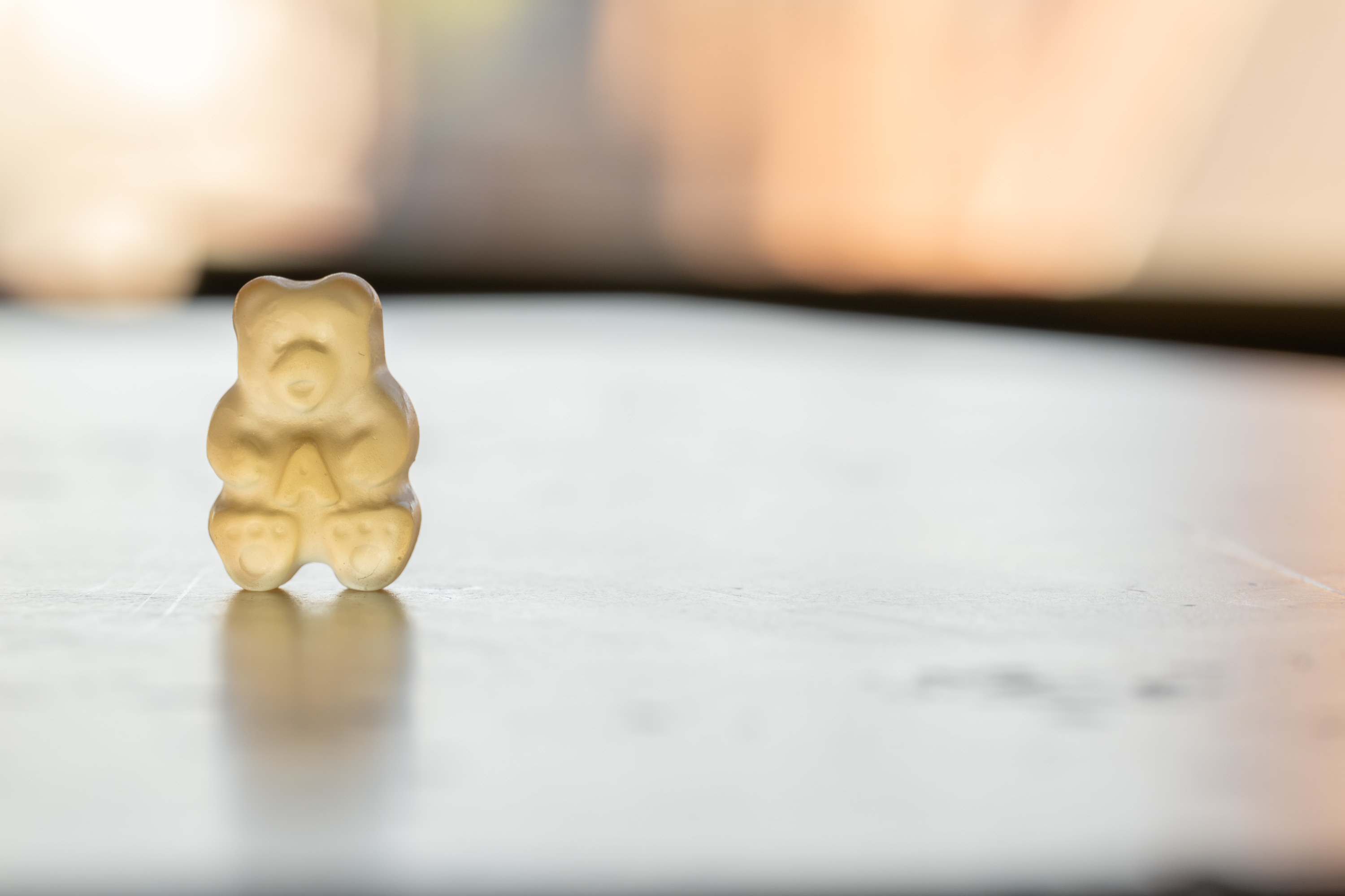 gummy bear on a desk