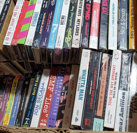 rows of cassettes