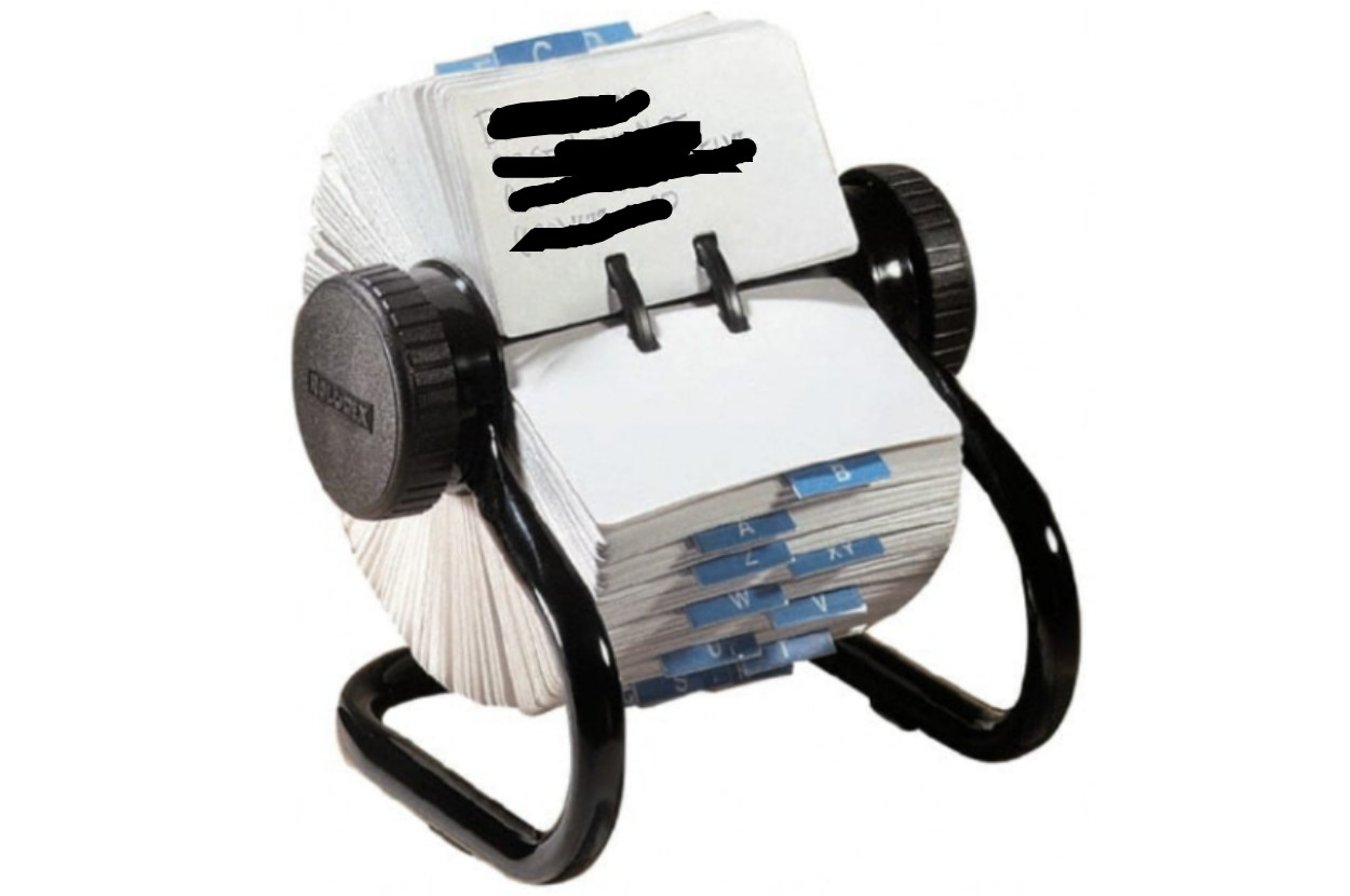 cards on a rolodex