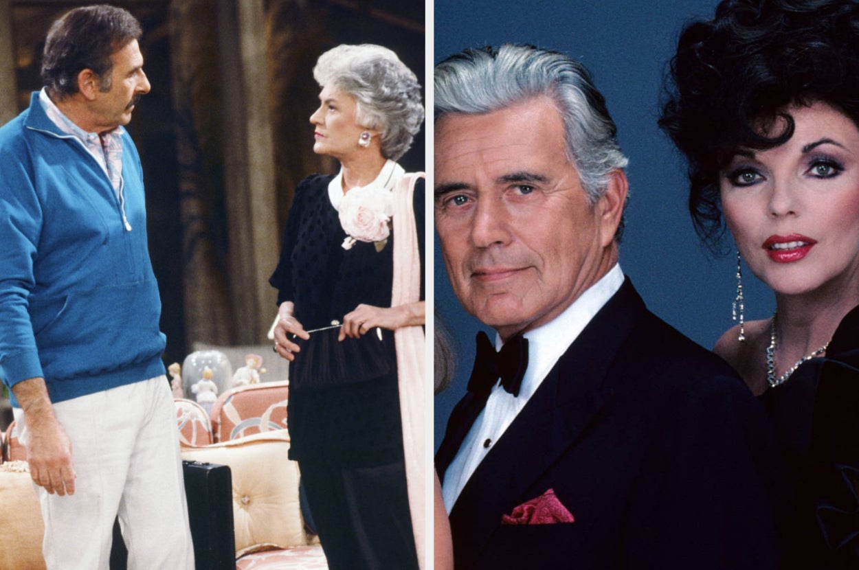 dorothy and stan on "golden girls", blake and alexis carrington on "dynasty"