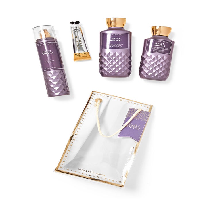 the gift set with the items outside of the bag