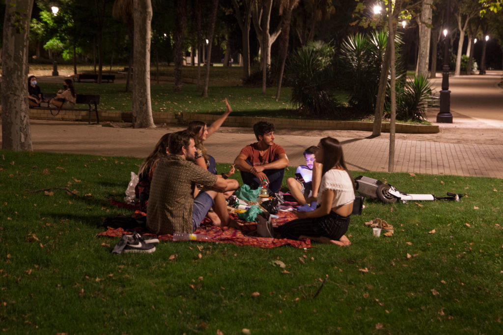 People having a picnic in a park