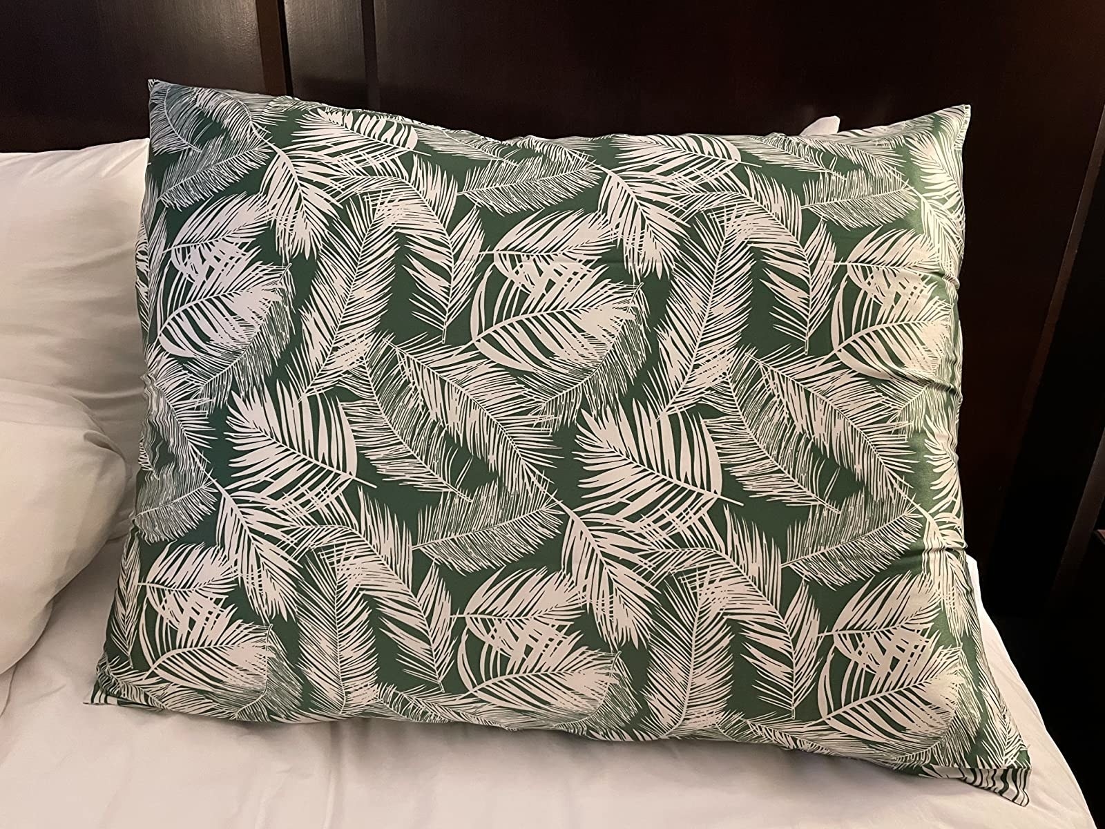 Reviewer image of palm leaf print pillow