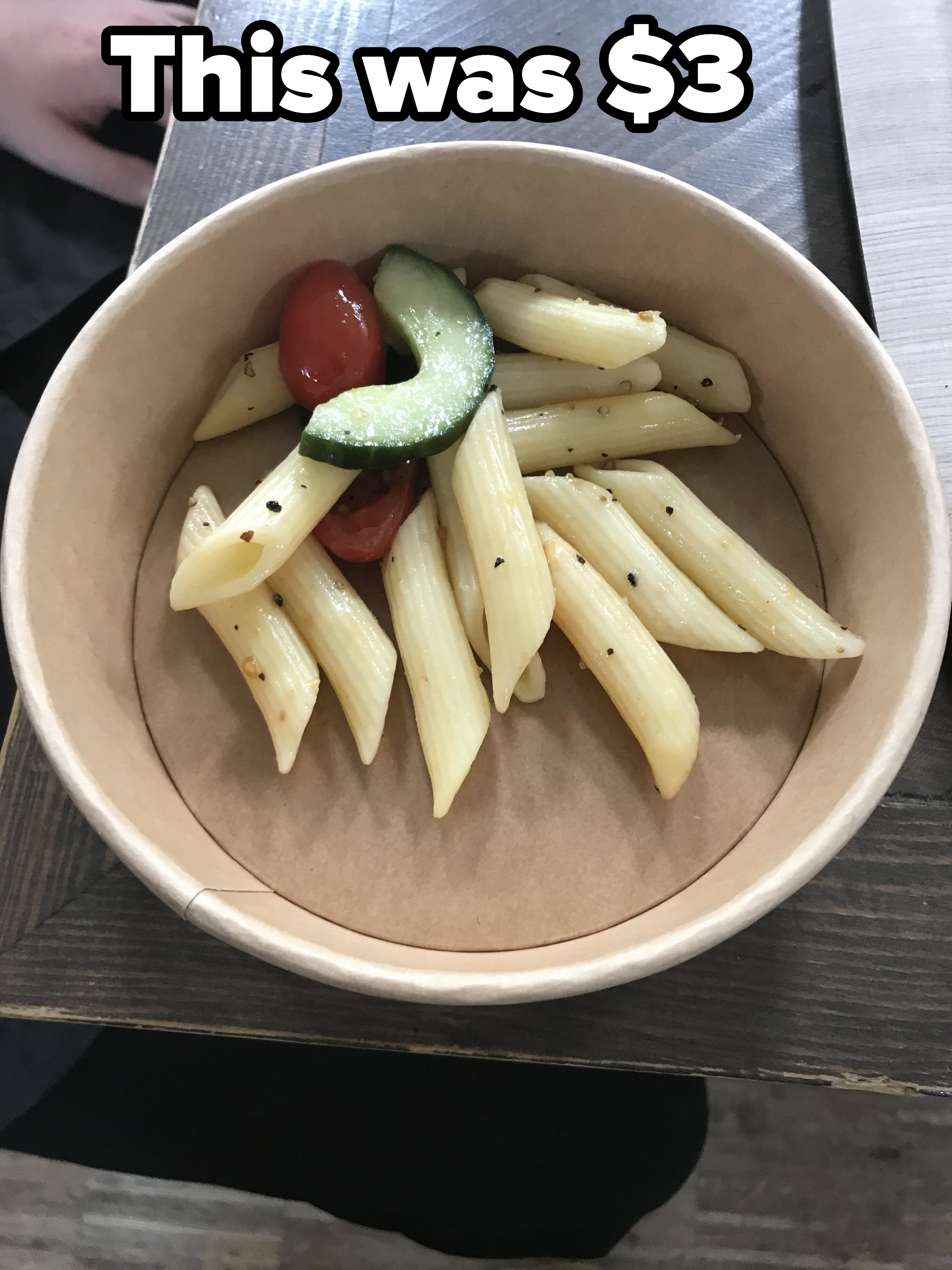 a small bowl of bad looking pasta