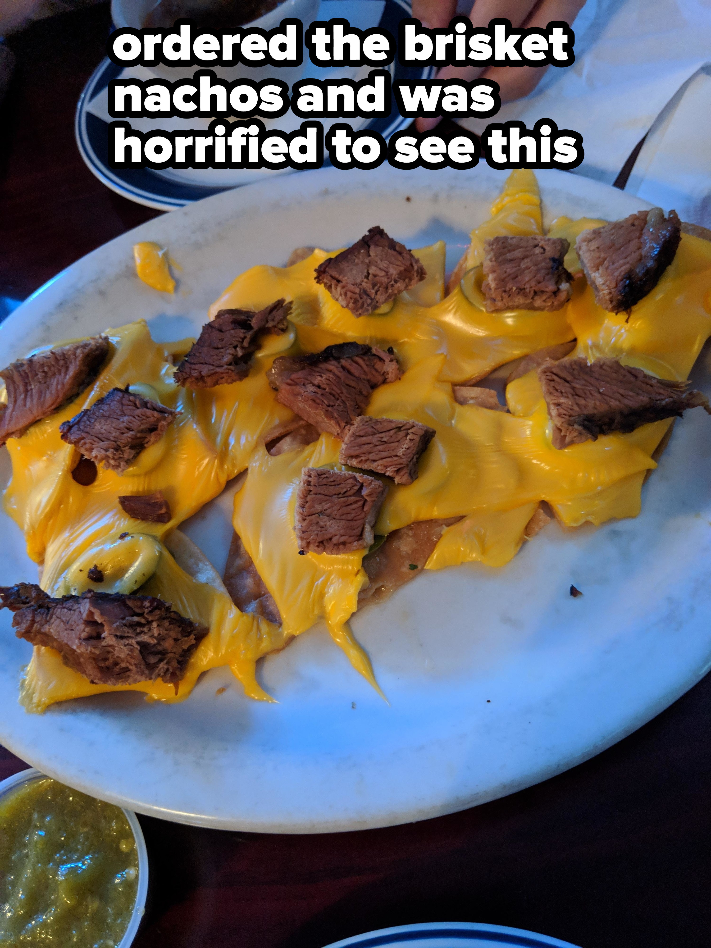 nachos with kraft cheese on them