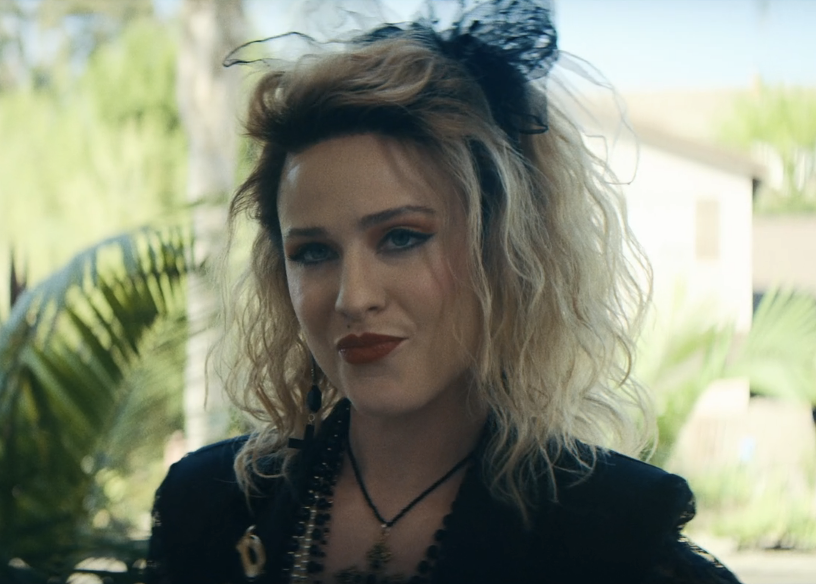 closeup of Evan Rachel as Madonna