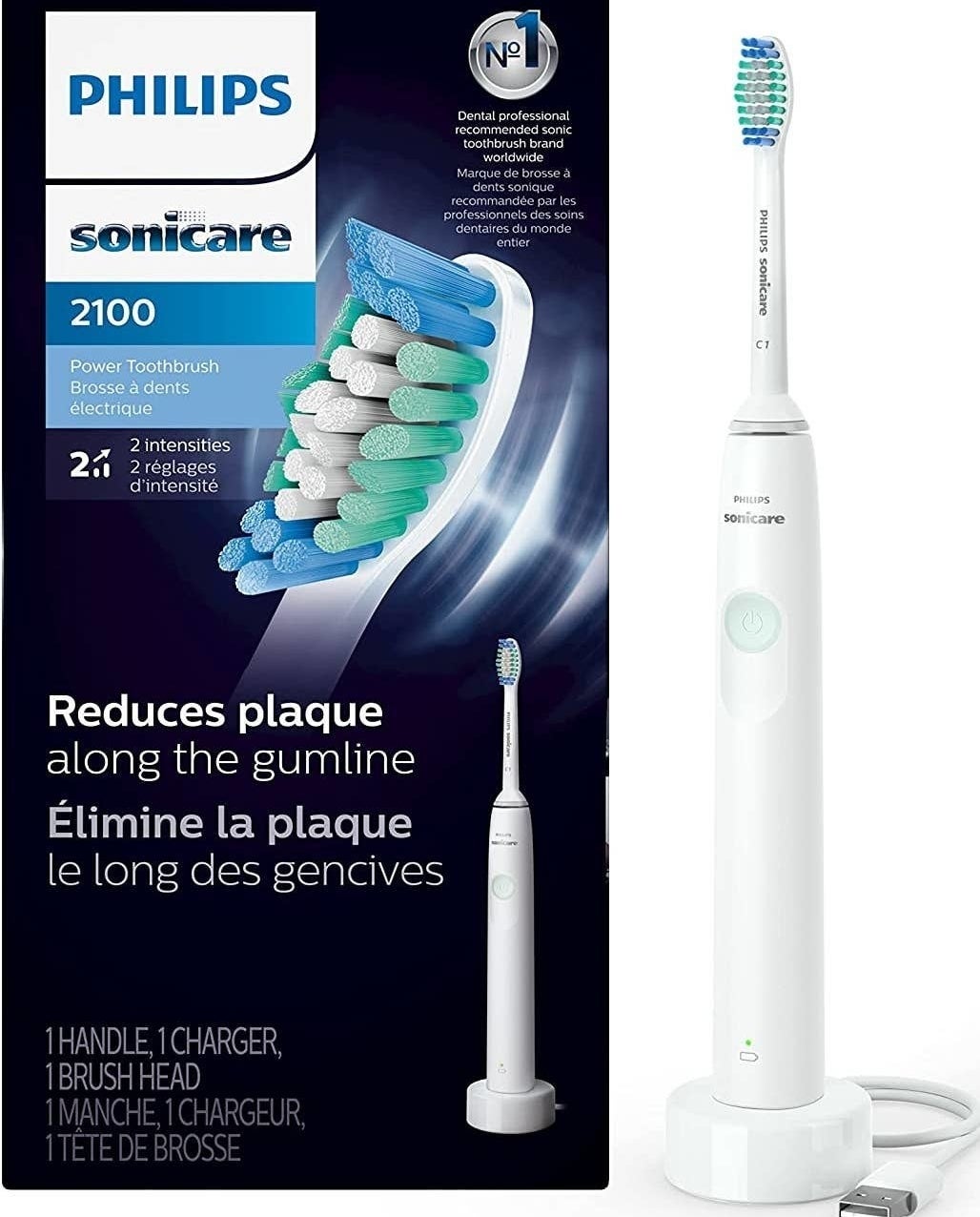 the toothbrush next to its package